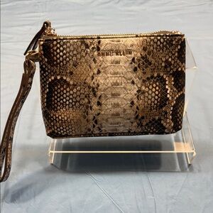 Anne Klein Metallic Snake Print Wristlet